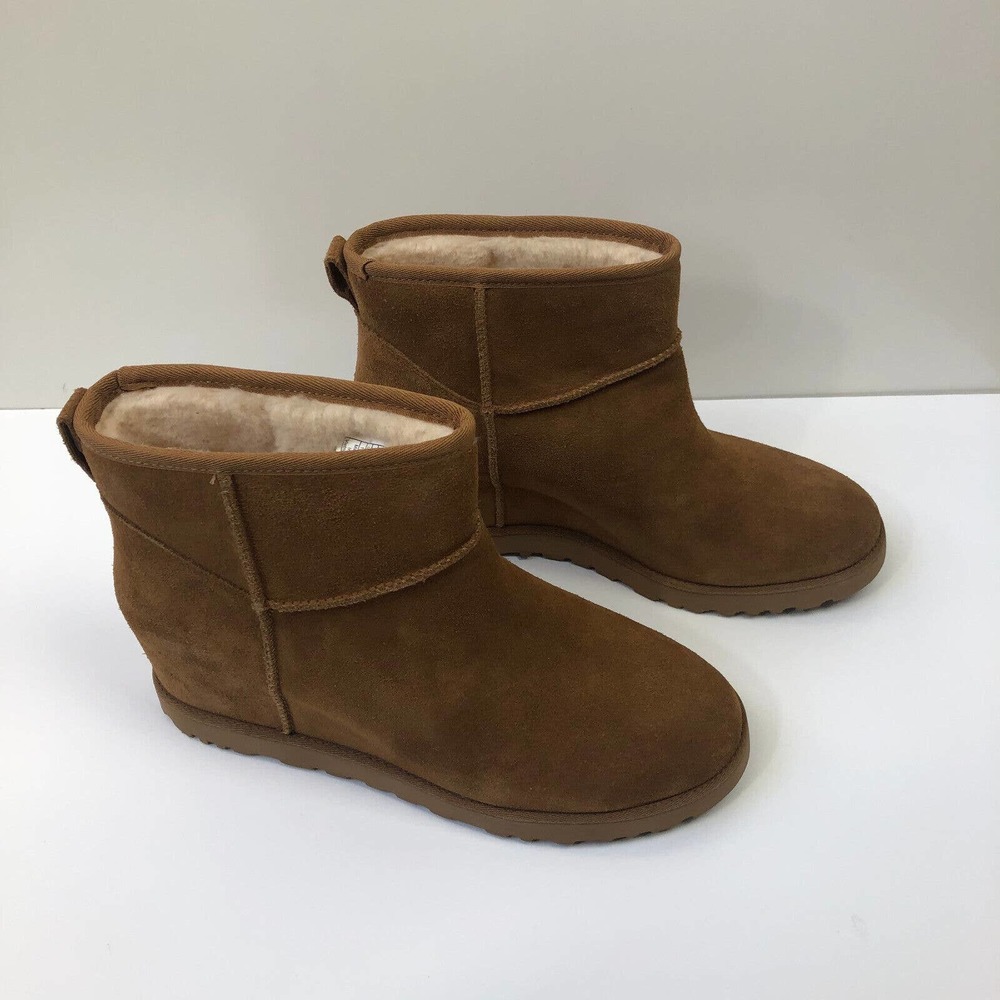 UGG Classic Femme Mini Wedge Bootie Chestnut Brown Boots Women's US Size 12 - Picture 2 of 12